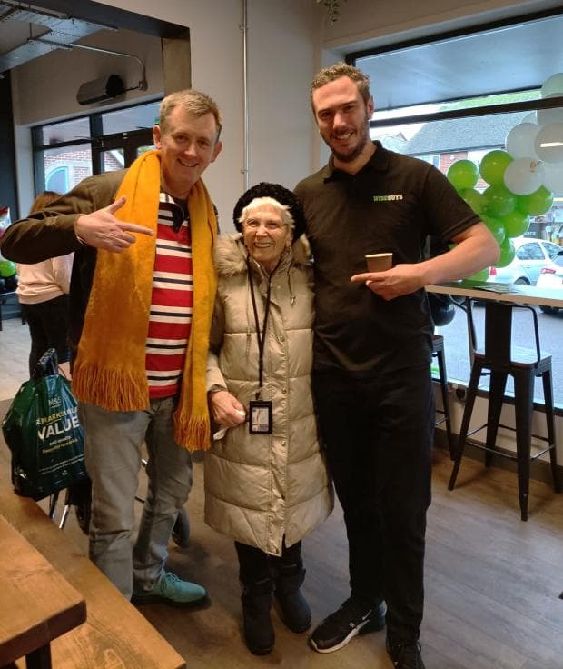 Nanny Mo with Daniel Young, founder of WiseGuys - featured in the Bournemouth Echo